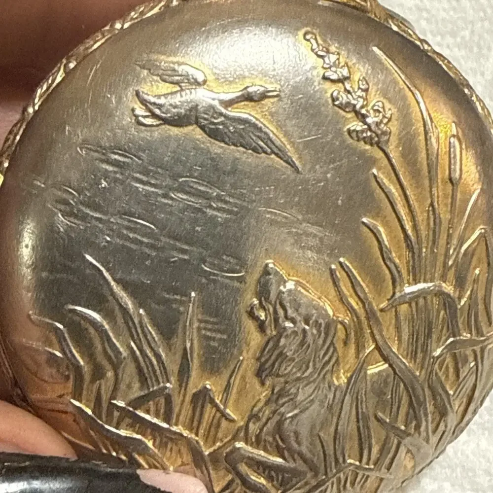 Vintage - Swiss Made - JC Penny Mechanical Wind Up Pocket Watch - Duck Hunt Dog